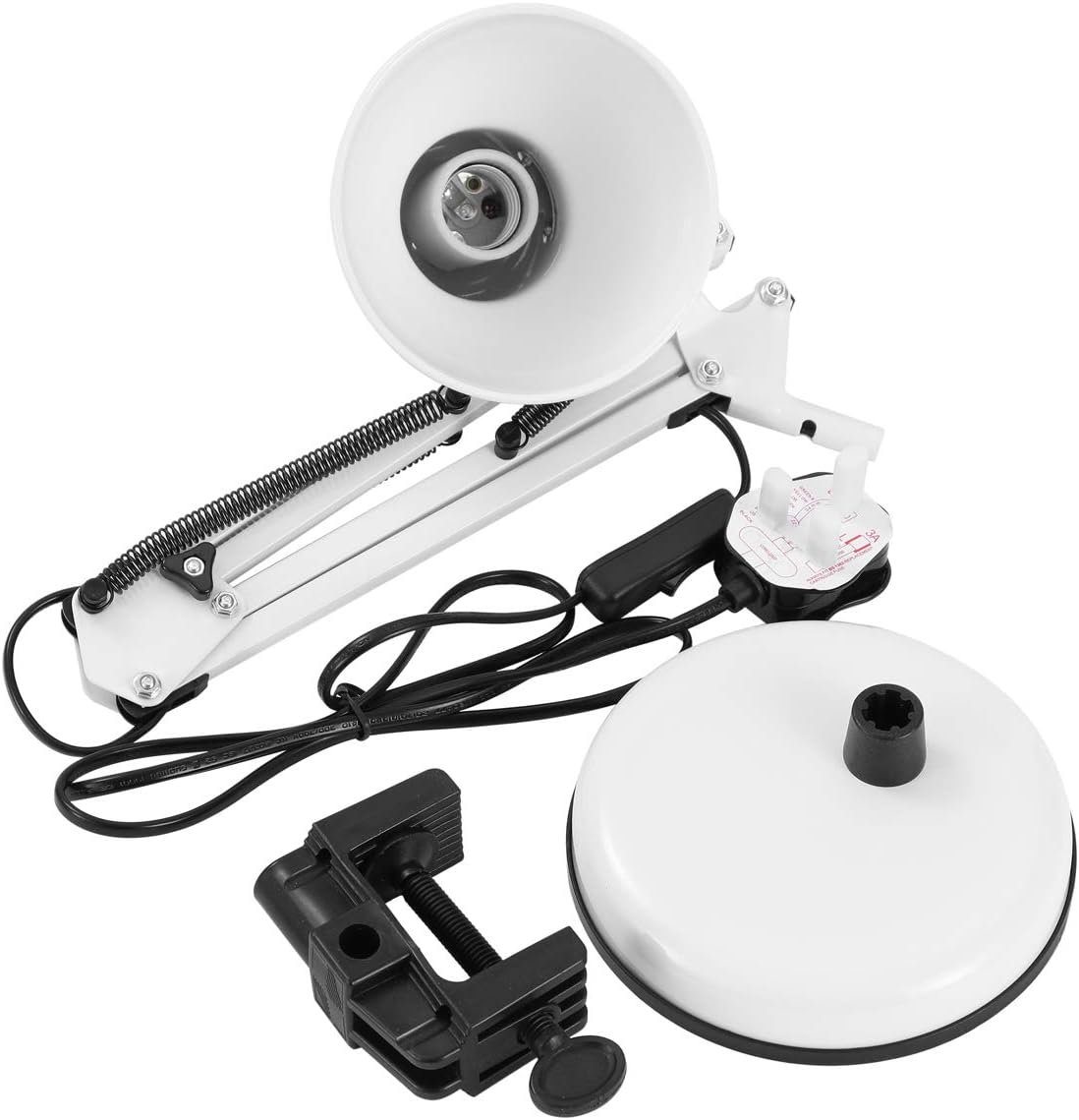 مصباح مكتب بذراع طويل قابل للطي مع تعتيم لحماية العين