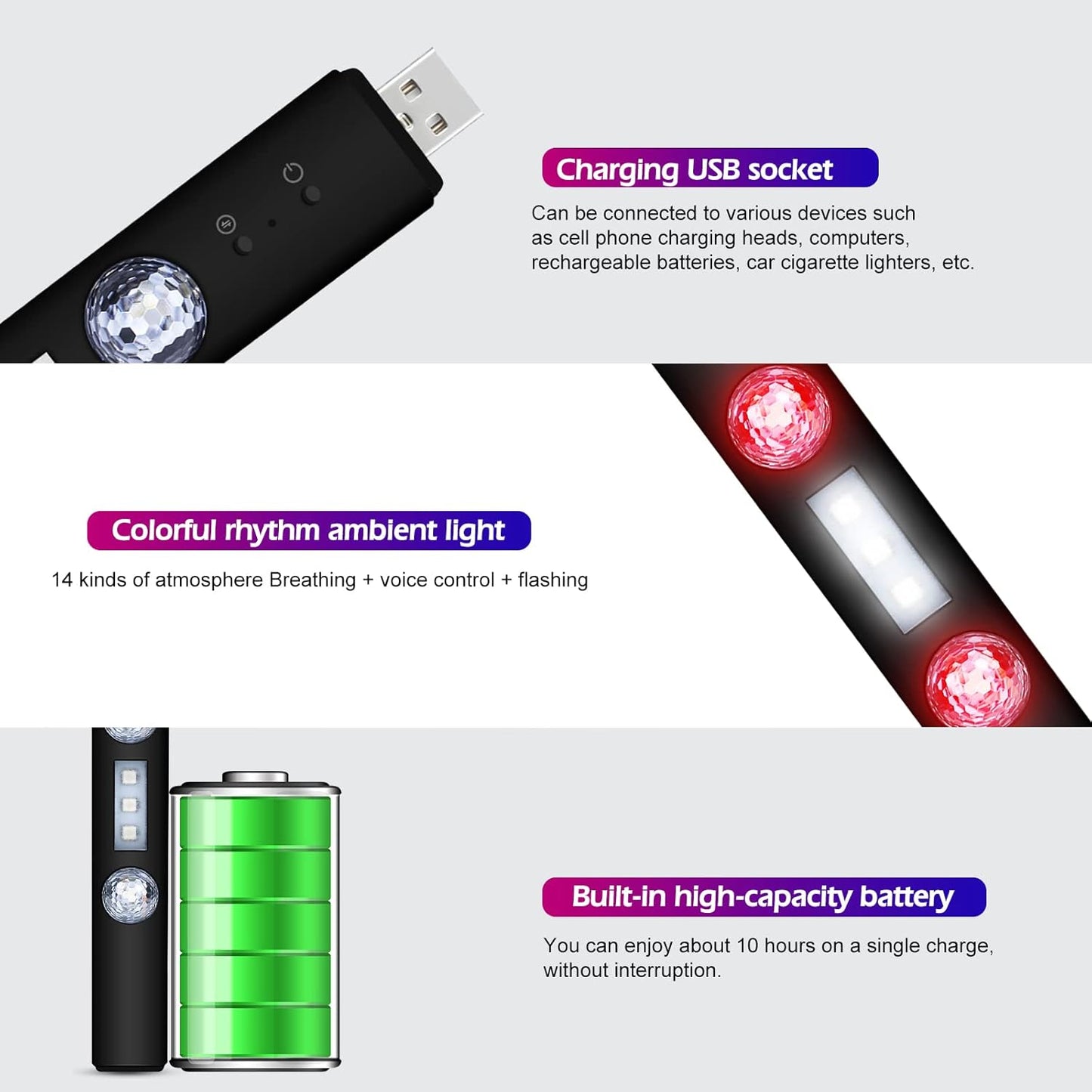 Lumière LED RGB pour intérieur de voiture إضاءة داخلية للسيارة