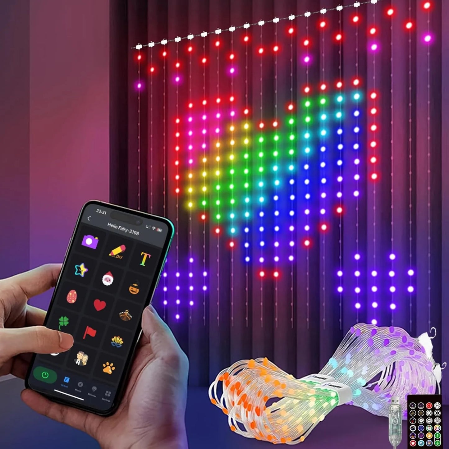 Lumières de Rideau WiFi Intelligentes